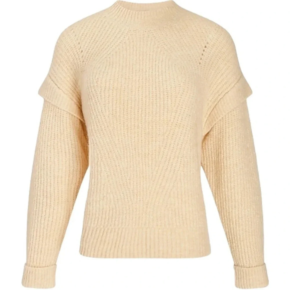 EXPRESS Cozy Capped Sleeve Crew Neck Sweater. - Picture 3 of 11